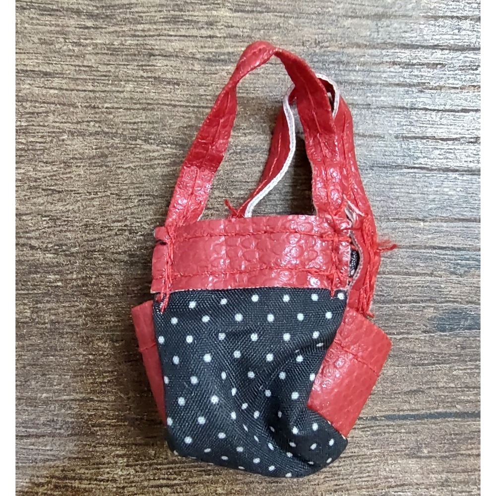Littlest Pet Shop Blythe Purse Handbag Accessory Black White Polkadot Red Trim